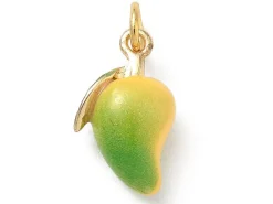 Breloque mangue émaillée - laiton doré