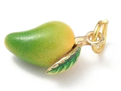 Breloque mangue émaillée - laiton doré