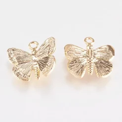 Breloque papillon doré à l’or fin