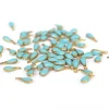 Breloque petite goutte émaillée - bleu turquoise