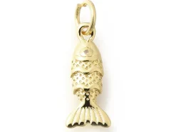 Breloque poisson pavée en laiton doré à l’or fin
