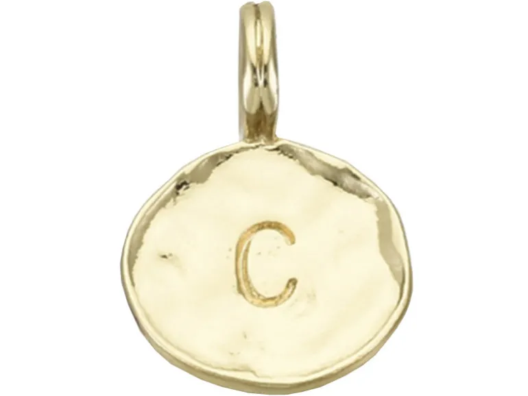 Breloque ronde dorée à l'or fin 18K – C