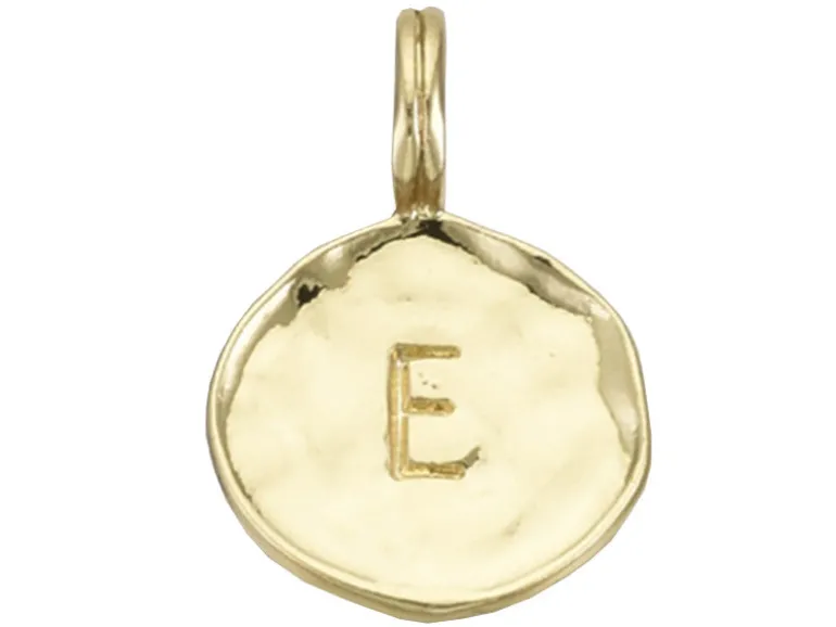 Breloque ronde dorée à l'or fin 18K – E