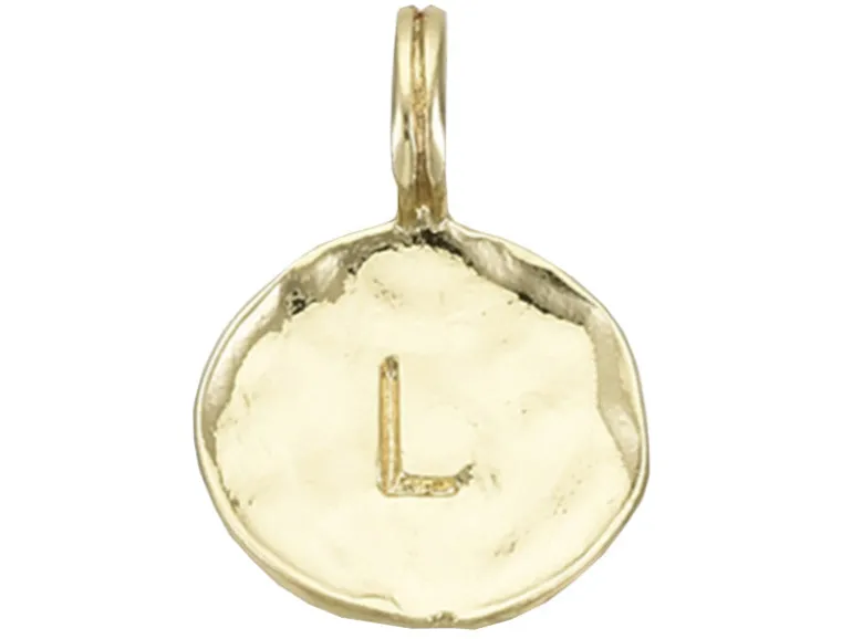 Breloque ronde dorée à l'or fin 18K – L