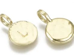 Breloque ronde dorée à l'or fin 18K – L