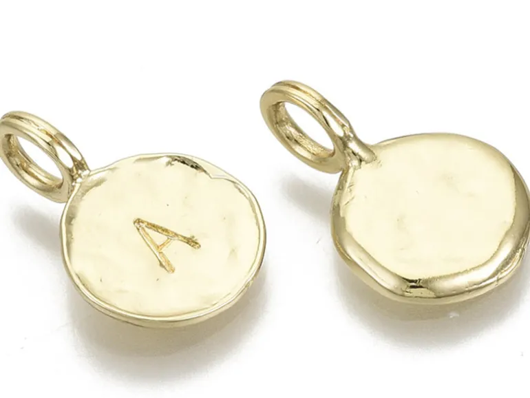 Breloque ronde dorée à l'or fin 18K – A
