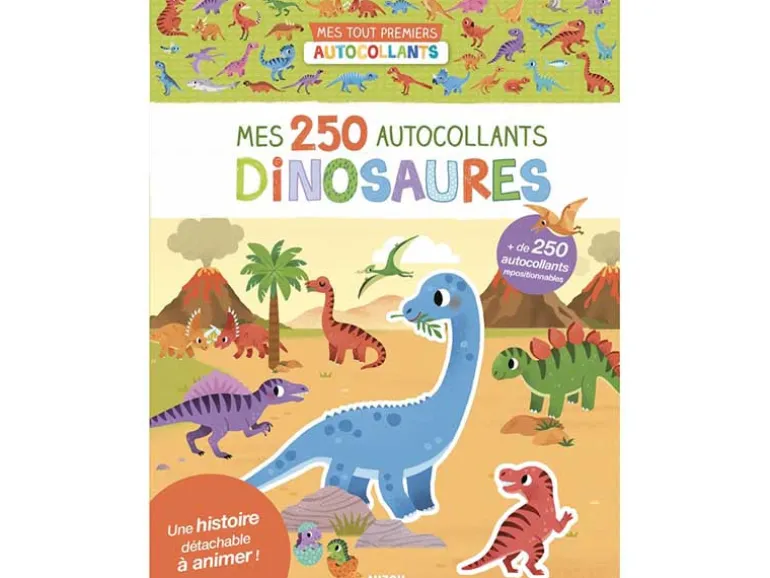 Cahier Mes 250 autocollants - dinosaures