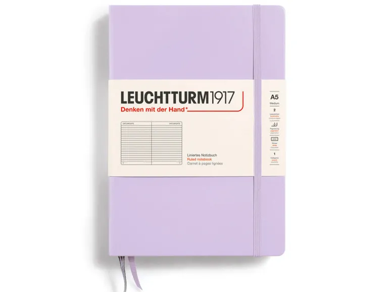 Carnet de notes Leuchtturm A5 à couverture rigide - lilas - pages lignées