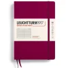 Carnet de notes Leuchtturm A5 à couverture rigide - rouge bordeaux - pages lignées