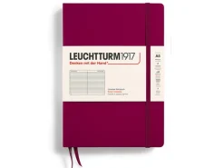 Carnet de notes Leuchtturm A5 à couverture rigide - rouge bordeaux - pages lignées