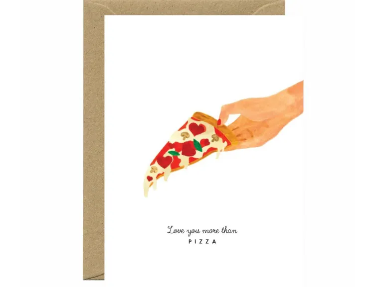 Carte aquarelle - Love you pizza - ATWS