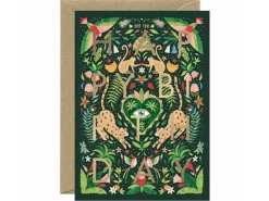 Carte d'anniversaire aquarelle & dorure - Green Jungle Birthday - ATWS