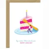 Carte d'anniversaire aquarelle - Size matters Cake - ATWS