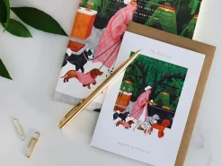 Carte d'anniversaire aquarelle & dorure - Birthday dog lovers - ATWS