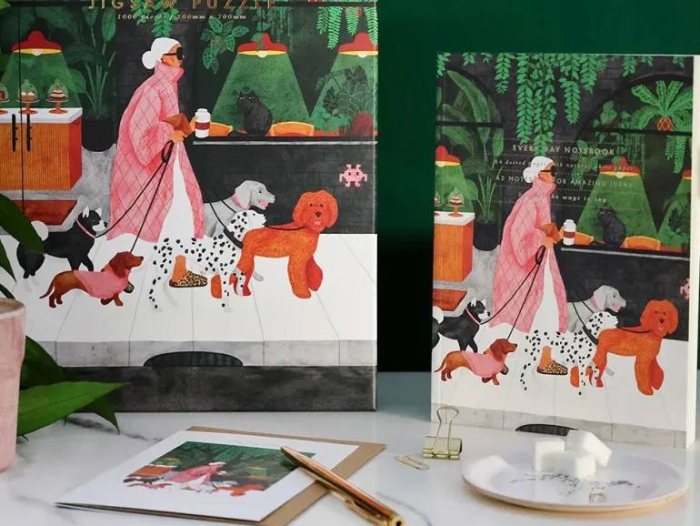 Carte d'anniversaire aquarelle & dorure - Birthday dog lovers - ATWS