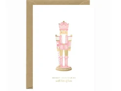 Carte de Noël aquarelle - Pink Nutcracker - ATWS