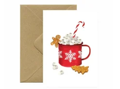 Carte de Noël aquarelle - Winter Mug Hot Chocolate - ATWS