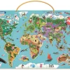 Carte du monde magnétique en puzzle - Je découvre le monde avec Loup