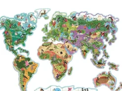 Carte du monde magnétique en puzzle - Je découvre le monde avec Loup