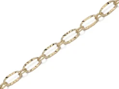 Chaine figaro texturée 6,2 x 3,3 mm - doré à l'or fin 18 K x 20 cm