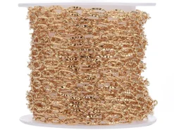Chaine figaro texturée 6,2 x 3,3 mm - doré à l'or fin 18 K x 20 cm