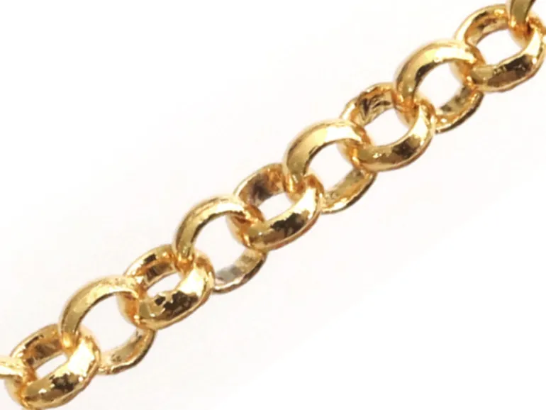 Chaine forçat 2,5 mm - doré à l'or fin 18K x 20 cm