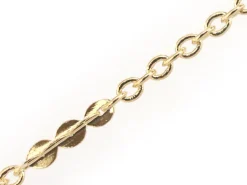 Chaine forçat 1 mm fantaisie dorée à l'or fin 24K x 20 cm