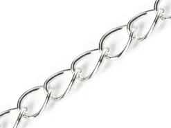 Chaine gourmette 1 cm - argenté foncé x 20 cm