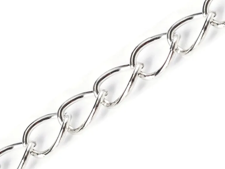 Chaine gourmette 1 cm - argenté foncé x 20 cm