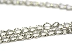 Chaine gourmette 1 cm - argenté foncé x 20 cm