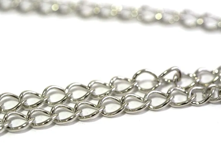 Chaine gourmette 1 cm - argenté foncé x 20 cm