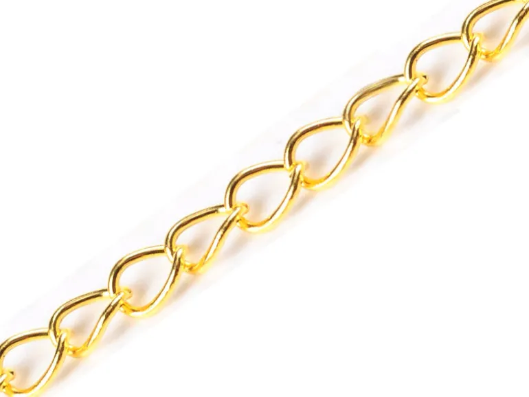 Chaine gourmette 5 mm - dorée x 20 cm