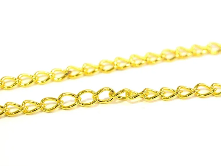 Chaine gourmette 5 mm - dorée x 20 cm