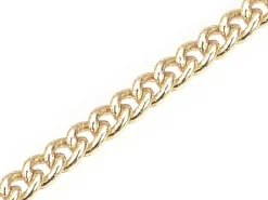 Chaine gourmette 2,5 x 2 mm - doré à l'or fin 18 K x 20 cm