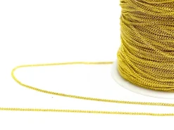 Chaine gourmette 1mm couleur or x 20 cm