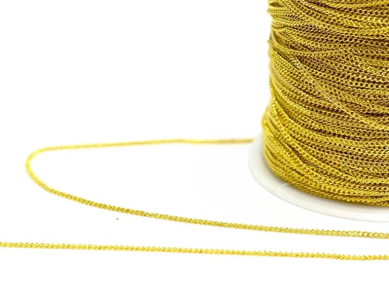 Chaine gourmette 1mm couleur or x 20 cm