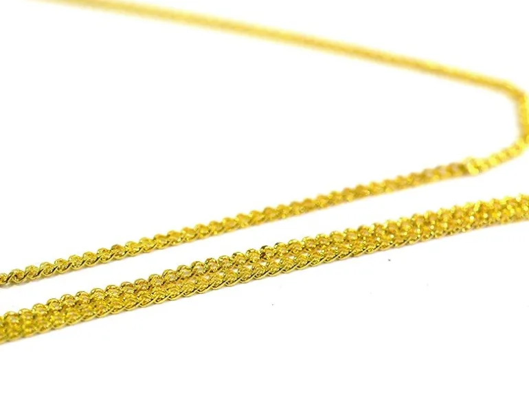 Chaine gourmette 1mm couleur or x 20 cm