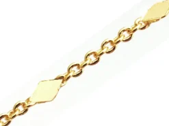Chaine inclusion petits losanges - doré à l'or fin 18K x 20 cm