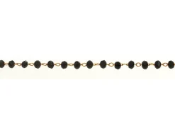 Chaine laiton avec perles en verre - noir