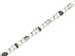 Chaine lien rectangle - laiton flashé argent 925 - qualité premium
