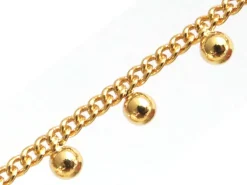 Chaine perles rondes - doré à l'or fin 18K x 20 cm