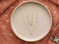 Chaine perles rondes - doré à l'or fin 18K x 20 cm