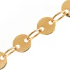 Chaine sequins ronds 4 mm - doré à l'or fin 24 K x 20 cm