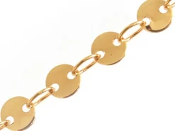 Chaine sequins ronds 4 mm - doré à l'or fin 24 K x 20 cm