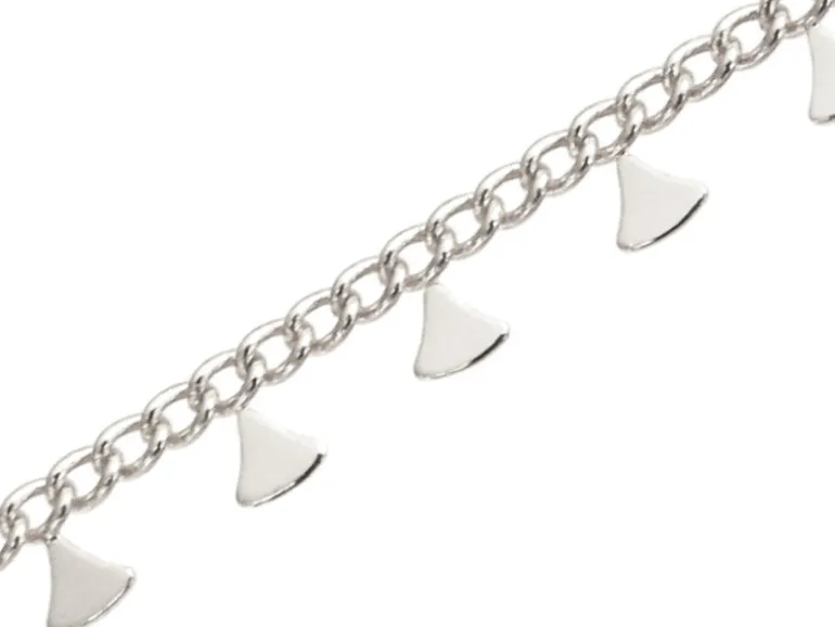 Chaine triangles ethnique - flash argent 925 x 20 cm