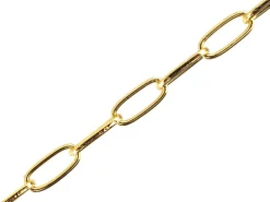 Chaine trombone 6 x 2 mm - laiton doré à l'or fin 18K - qualité premium