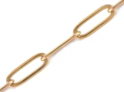 Chaine trombone dorée 12x4 mm - acier inoxydable 304 x 20 cm