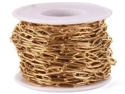 Chaine trombone dorée 12x4 mm - acier inoxydable 304 x 20 cm