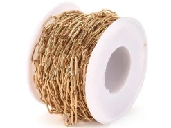 Chaine trombone dorée 12x4 mm - acier inoxydable 304 x 20 cm