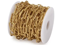 Chaine trombone dorée 17x7 mm - acier inoxydable 304 x 20 cm
